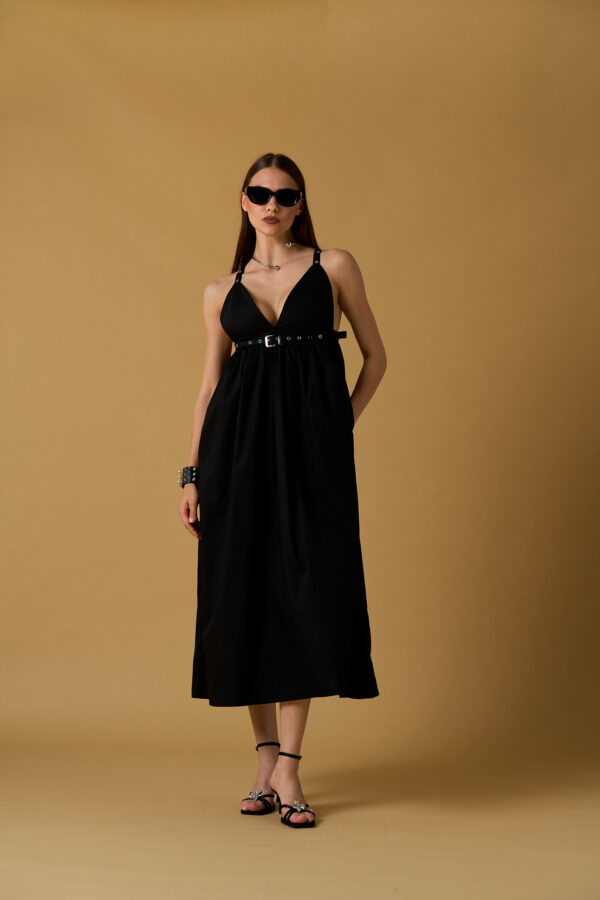 Long Dress with Underbust Belt