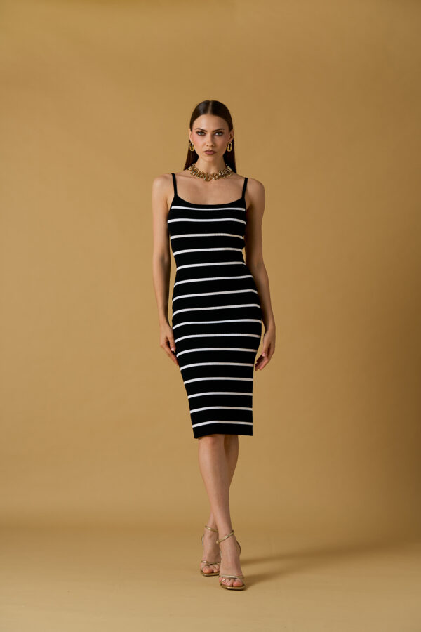 Striped Knit Strap Dress