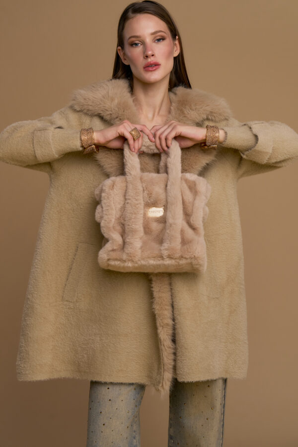 Faux fur tote bag