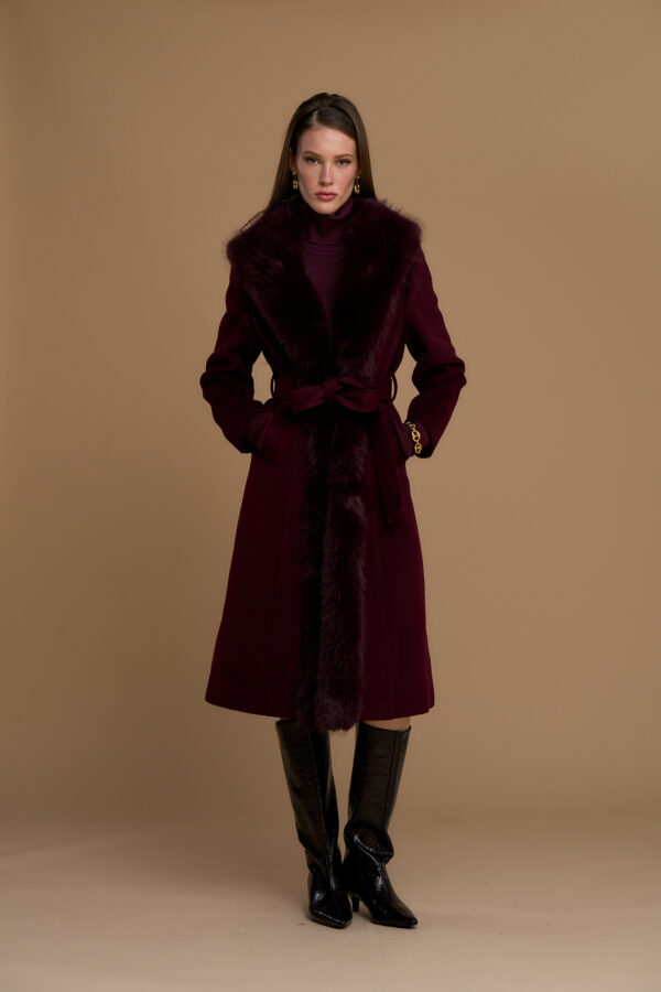 Faux fur trim coat