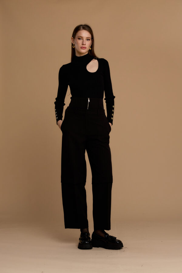 Wide-leg corset trousers