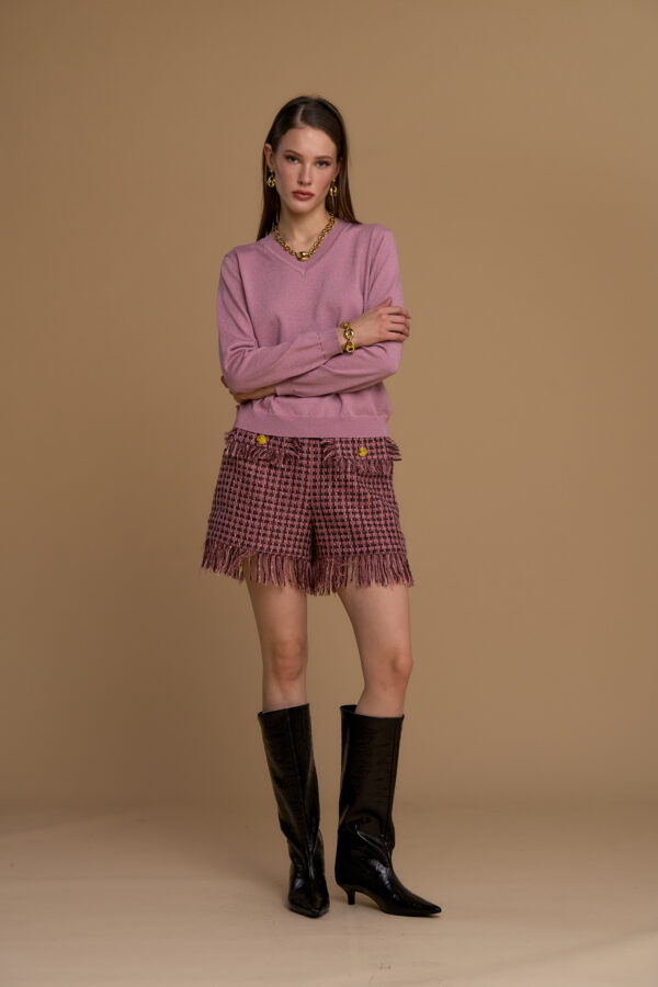 Lurex V-neck sweater