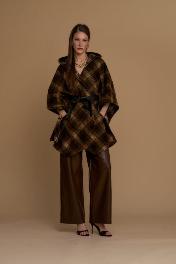 Checkered poncho