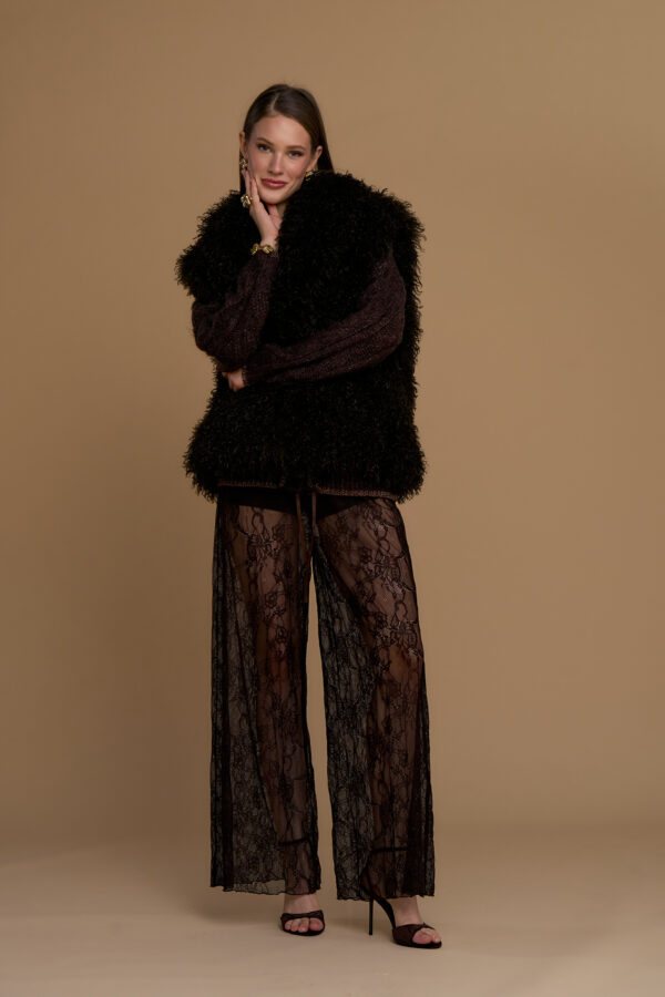 Faux Mongolian fur vest