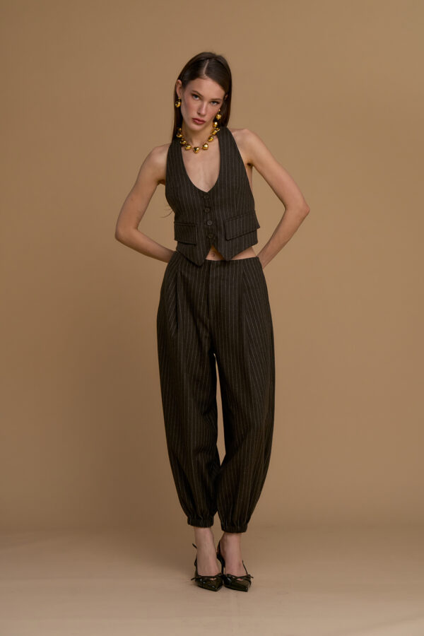 Micro gilet gessato