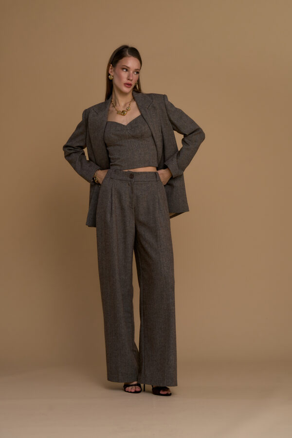 Herringbone lurex blazer