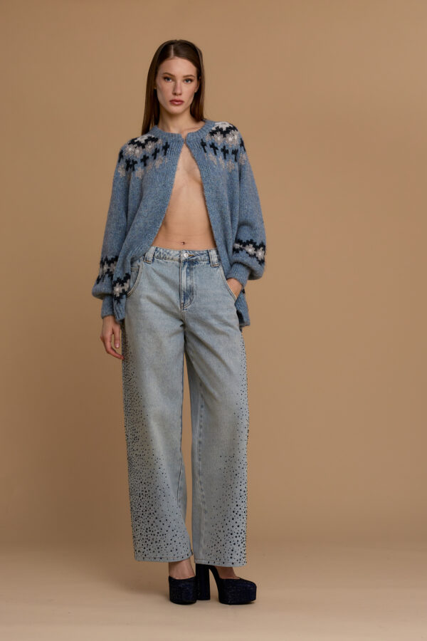 Rhinestone waterfall jeans
