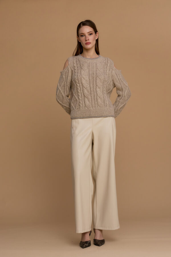 Off-the-shoulder top with lurex trim