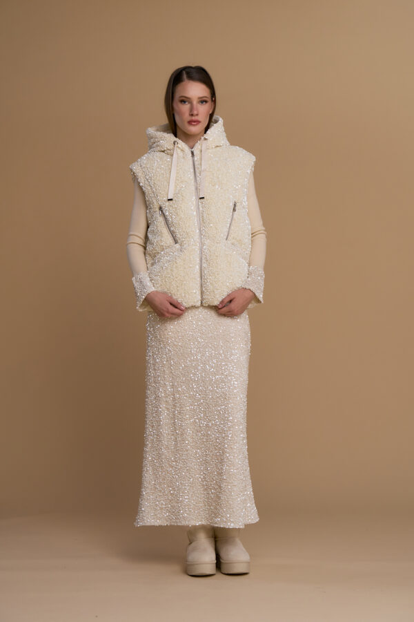 Padded sequin vest