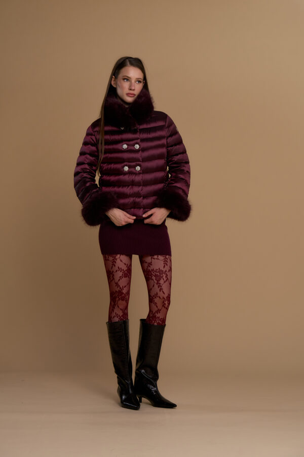 Iconic short double-breasted down jacket