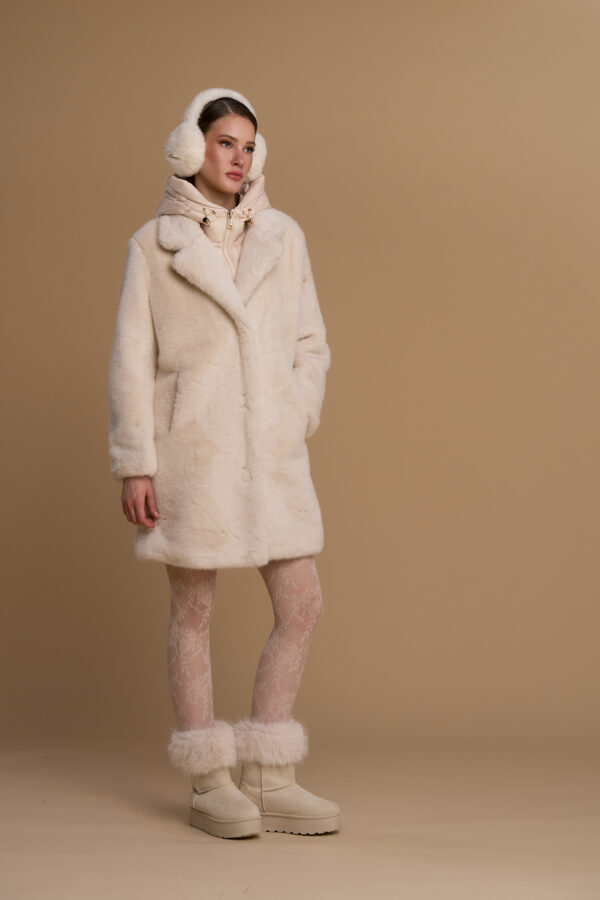 Faux fur down jacket